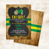 Oh Boy Tractor Baby shower uitnodigingskaart Kaart