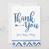 Oh Boy Tribal Baby shower Dank je Bedankkaart (Voorkant)