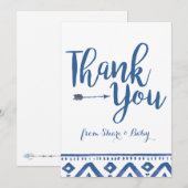 Oh Boy Tribal Baby shower Dank je Bedankkaart (Voorkant / Achterkant)
