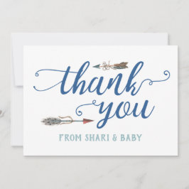 Oh Boy Tribal Baby shower Dank je Bedankkaart