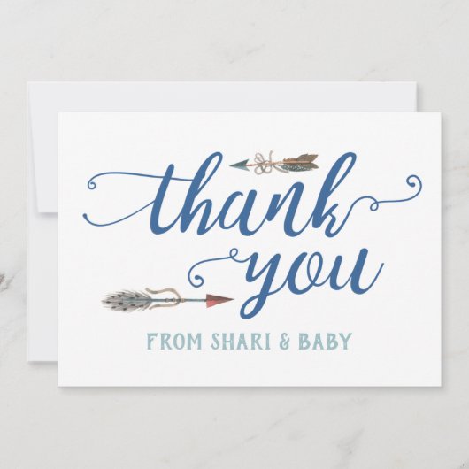 Oh Boy Tribal Baby shower Dank je Bedankkaart (Voorkant)