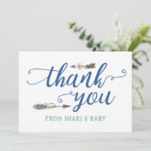 Oh Boy Tribal Baby shower Dank je Bedankkaart (Staand voorkant)