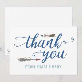 Oh Boy Tribal Baby shower Dank je Bedankkaart