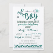 Oh Boy Tribal Baby shower Invitation - Groen Kaart (Voorkant)
