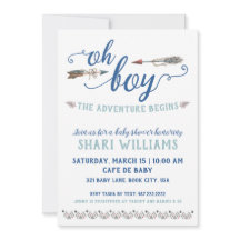 Oh Boy Tribal Baby shower nodiging