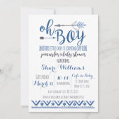 Oh Boy Tribal Baby shower nodiging Kaart (Voorkant)