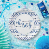 Oh Boy Tribal Baby shower Papieren Bordje (Feest)