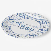 Oh Boy Tribal Baby shower Papieren Bordje (Gekanteld)