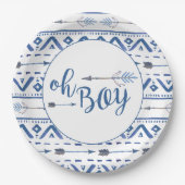 Oh Boy Tribal Baby shower Papieren Bordje (Voorkant)