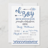 Oh Boy Tribal Baby shower Uitnodiging - CUSTOM (Voorkant)