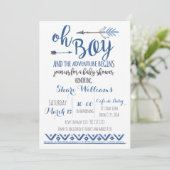 Oh Boy Tribal Baby shower Uitnodiging - CUSTOM (Staand voorkant)