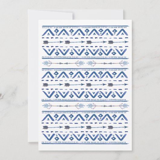 Oh Boy Tribal Baby shower Uitnodiging - CUSTOM (Achterkant)