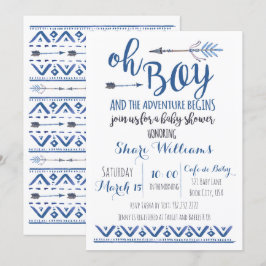 Oh Boy Tribal Baby shower Uitnodiging - CUSTOM