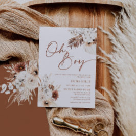 Oh Boy Uitnodiging Boho Baby shower Uitnodiging
