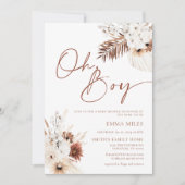Oh Boy Uitnodiging Boho Baby shower Uitnodiging (Voorkant)