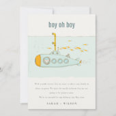 Oh Boy Underwater onderzeeboot Baby aankondiging (Voorkant)