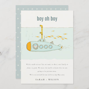 Oh Boy Underwater onderzeeboot Baby aankondiging