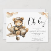 Oh Boy Vliegtuig vliegtuigjongen baby shower Kaart (Voorkant)
