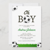 Oh Boy Voetballen Grass Player Coach Baby shower Save The Date (Voorkant)