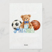  "Oh Boy" Watercolor  Baby Shower Invitation Kaart (Achterkant)