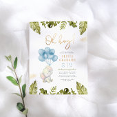 Oh Boy Waterverf Elephant & Leaves Baby shower Briefkaart