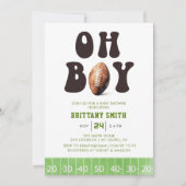 Oh Boy Waterverf Football Baby shower Kaart (Voorkant)