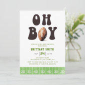 Oh Boy Waterverf Football Baby shower Kaart (Staand voorkant)