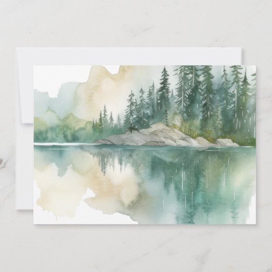 Oh Boy Waterverf Mam En Beer welp Baby shower Kaart (Achterkant)