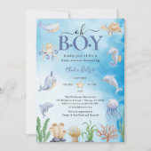 Oh Boy Waterverf onder het Zee Baby shower Kaart (Voorkant)