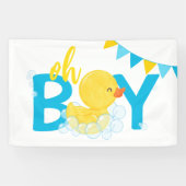 Oh Boy Waterverf Rubber Duck Baby shower Spandoek (Horizontaal)