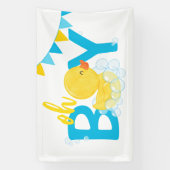 Oh Boy Waterverf Rubber Duck Baby shower Spandoek (Verticaal)