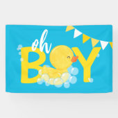 Oh Boy Waterverf Rubber Duck Baby shower Spandoek (Horizontaal)