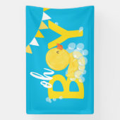 Oh Boy Waterverf Rubber Duck Baby shower Spandoek (Verticaal)
