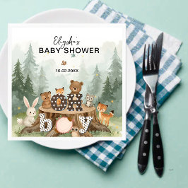 Oh Boy Waterverf Woodland Animals Baby shower Servet
