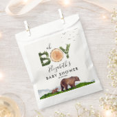Oh Boy Waterverf Woodland Beer Baby shower Bedankzakje (Geknipt)