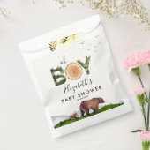 Oh Boy Waterverf Woodland Beer Baby shower Bedankzakje (Gezegeld)