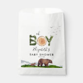 Oh Boy Waterverf Woodland Beer Baby shower Bedankzakje (Voorkant)
