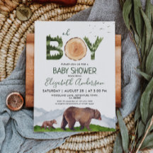 Oh Boy Waterverf Woodland Beer Baby shower