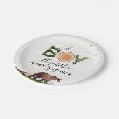 Oh Boy Waterverf Woodland Beer Baby shower Papieren Bordje (Gekanteld)