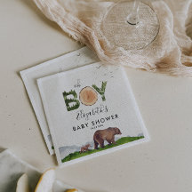 Oh Boy Waterverf Woodland Beer Baby shower