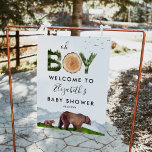 Oh Boy Waterverf Woodland Beer Welkom Poster<br><div class="desc">Waterverf bossen,  beer - BOY - baby shower welkomstteken. !</div>