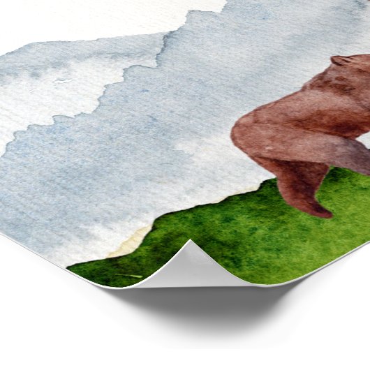 Oh Boy Waterverf Woodland Beer Welkom Poster (Hoek)