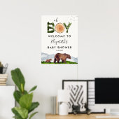 Oh Boy Waterverf Woodland Beer Welkom Poster (Thuiskantoor)