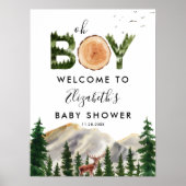 Oh Boy Waterverf Woodland Deer Welkom Poster (Voorkant)