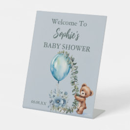 Oh boy! We kunnen nauwelijks wachten" Baby shower Reclamebord Met Voetstuk