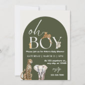 Oh Boy Wild One Animals Boy Baby shower Kaart (Voorkant)