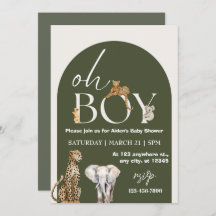 Oh Boy Wild One Animals Boy Baby shower