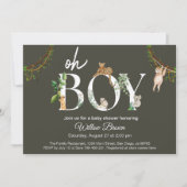Oh Boy Wild Safari Dier Oerwoud Boy Baby shower Kaart (Voorkant)