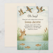 Oh boy! Wildlife Baby shower Uitnodiging (Voorkant / Achterkant)