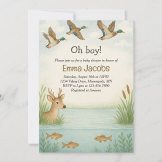 Oh boy! Wildlife Baby shower Uitnodiging